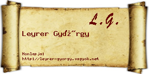 Leyrer György névjegykártya